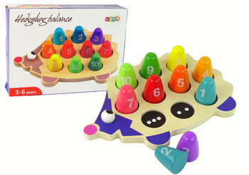 Wooden Educational Hedgehog 10 Colorful Pawns