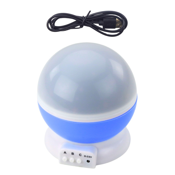 Rotating 360° LED Star Projector Night Light Blue