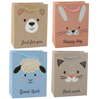 Paper Gift Bag Animals Glitter 23 x 18 x 10.5 cm