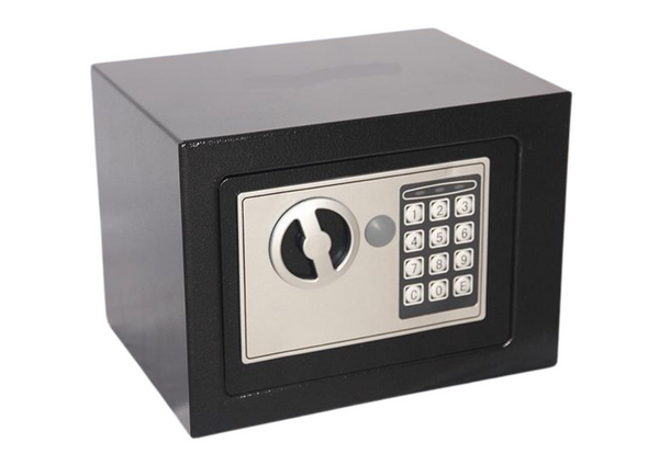 Elektronischer Safe mit Code, schwarze Stahlbox