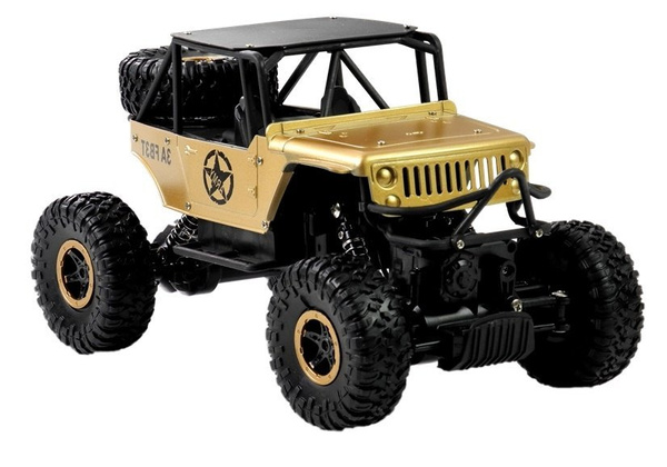 Ferngesteuertes Auto Jeep R/C 1:18 Gold Akkus Ladegerät Auto