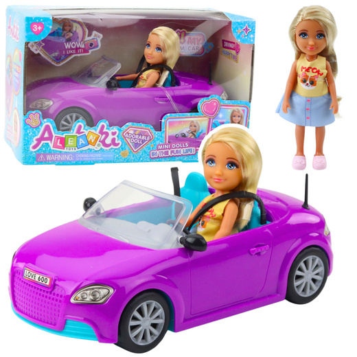 Ankiki Mini-Puppenauto Cabrio Lila Set
