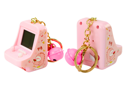 Electronic Game Tetris Pocket Keychain Pink