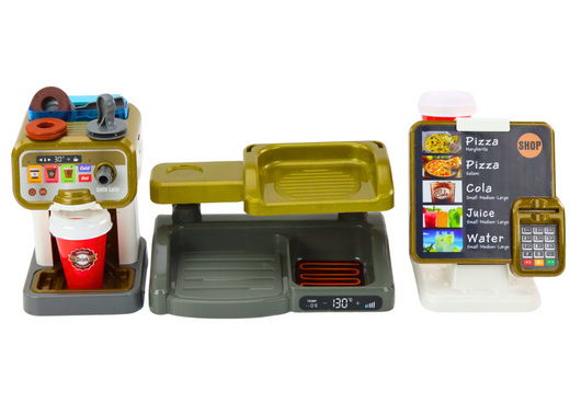 Set Shop Pizza Coffee Maker Drinks Cash Register