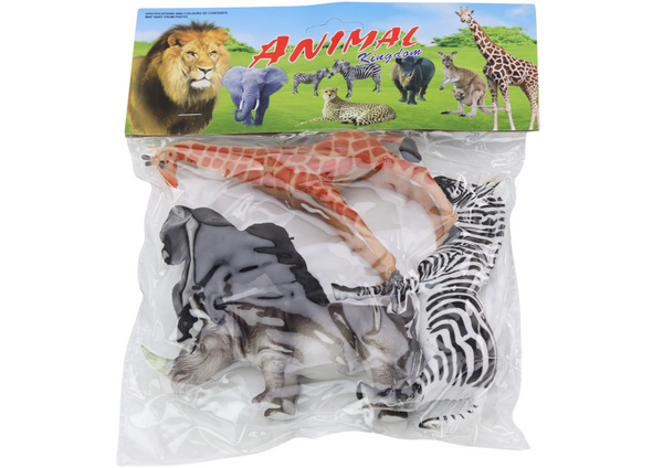 Set of African Animal Figurines 4 Pieces Giraffe Gorilla