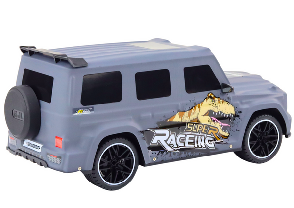 RC Remote Control Car with Dinosaur, 1:10 Scale, Gray