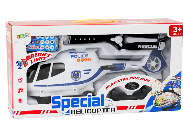 Police Helicopter Driving Helicopter White Sounds Lights Pilot