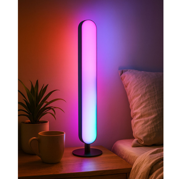 Set mit 2 Ambient RGB LED Gaming-Schreibtischlampen und Fernbedienung.