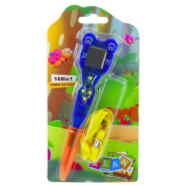 Elektronisches Spiel mit Stift 168 in 1, orange und blaues Schlüsselband