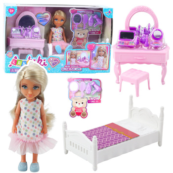 Ankiki Doll Set, Crib, Dressing Table with Mirror, Accessories