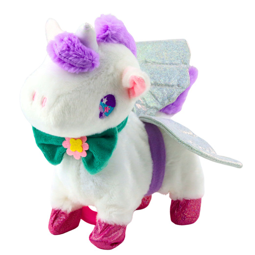 Interactive Unicorn on a Leash Walks Galloping Sounds Detachable Wings