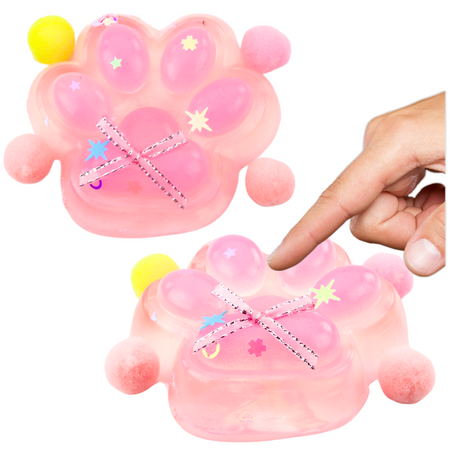 Cat Paw Anti-Stress Sensory Squishy Bow Transparent