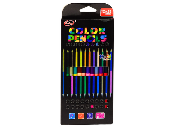 Set of Double-sided Colored Pencil Crayons 12/24 pcs.