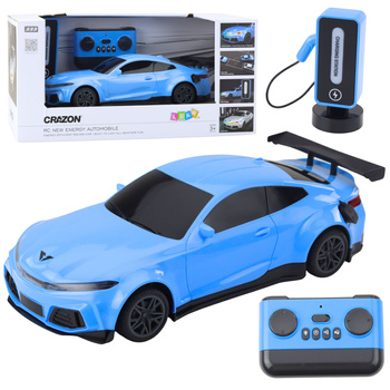 Electric Sports Car Remote Controlled Charging Station Blue