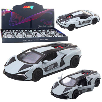 Sports Car Metal Race Drive Opening Doors Gray 1:32