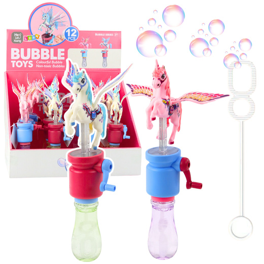 Soap Bubbles Unicorn Moving Wings Crank 23cm Mix
