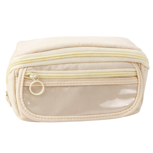 Federmäppchen Schulset, erweiterbar, geräumig, creme, beige, 20x10cm