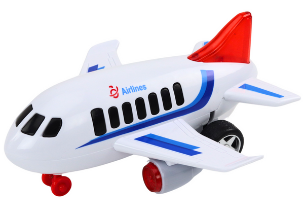 Passagierflugzeug-Lichtergeräusche fahren weiß