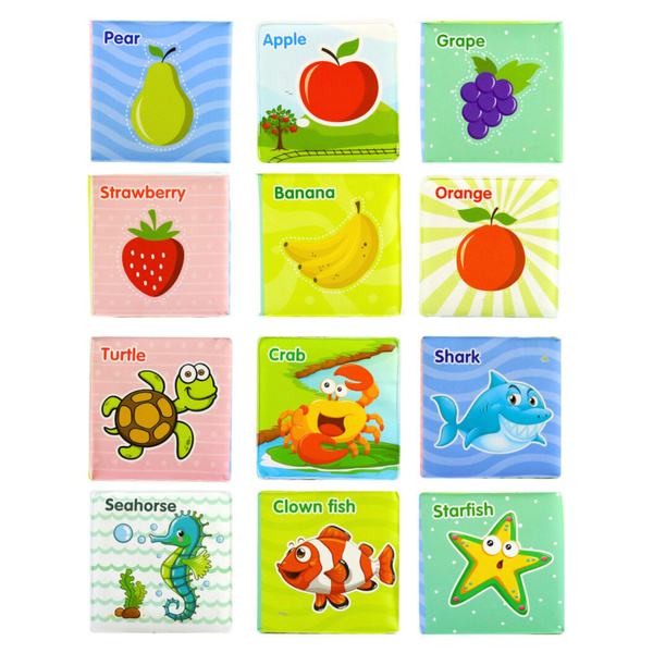 Lernblöcke, Würfel, farbige Buchstaben, Tiere, Lernen, 8 Stück