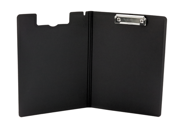 Block mit Federklammer und Hülle für A4-Dokumente, Schwarz