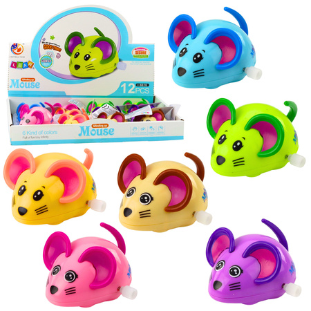 Aufziehmaus, fährt, bewegt Schwanz, 8cm, gemischte Farben