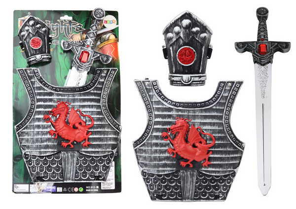 Outfit Samurai Knight Costume Set Armor Sword Wristband
