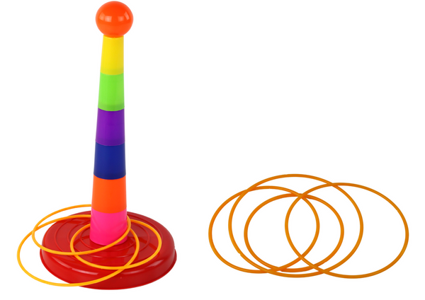 Game Throwing Cups and Hoops to a Target with Various Degrees of Difficulty