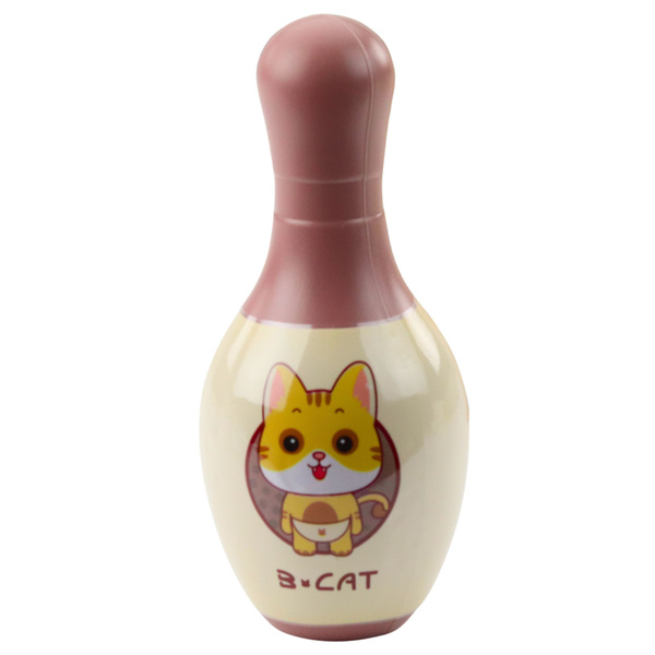 Bowling-Set mit Katzen für Kinder 10 Bowling-Pins 2 farbige Kugeln
