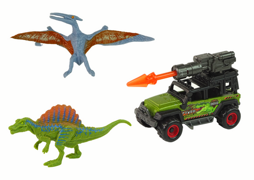 Dinosaurier-Figuren-Auto mit Raketen-Set