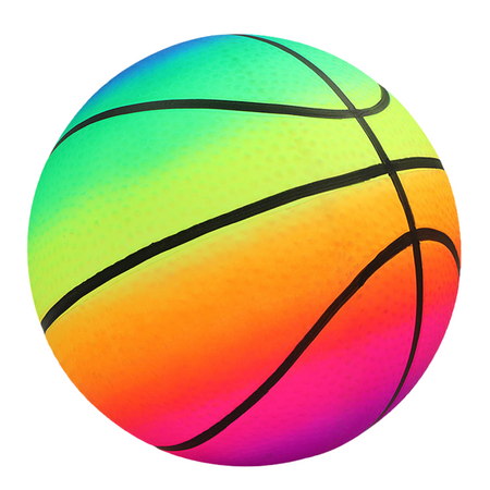 Strandball Gummi Regenbogen Bunter Basketball 22cm