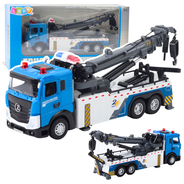 Fahrzeugkran, Abschleppwagen, Metallkabine, Lichter, Geräusche