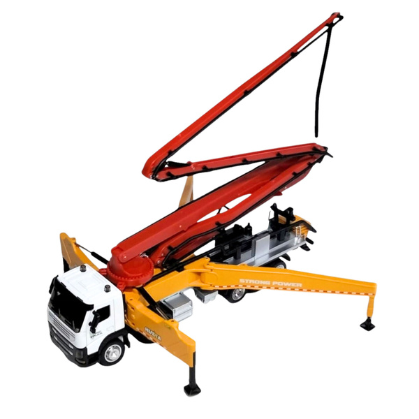 Huina Metal Concrete Mixer Construction Truck with Pump 1:18