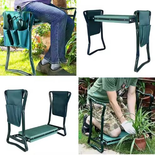 Garden Kneeler Stool Folding Chair With Toolbox 3in1