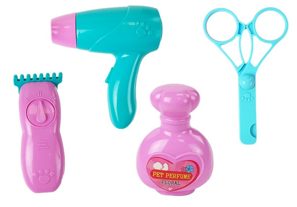 Plüschhund an der Leine Batteriebetriebenes Zubehör in Beige