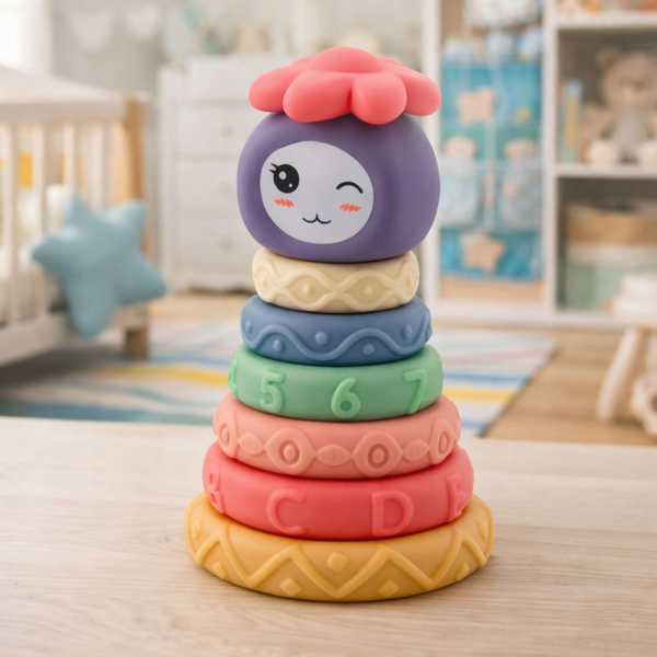 Tower of Soft Blocks Sensory Pyramid Colorful 8 pcs.