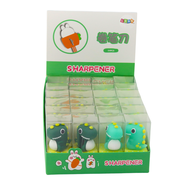 Sharpener for thin pencils, school, office, dinosaur, green