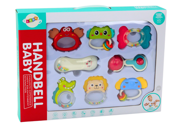 Set of Toys, Rattles, Teethers, Animals, 8 Pieces