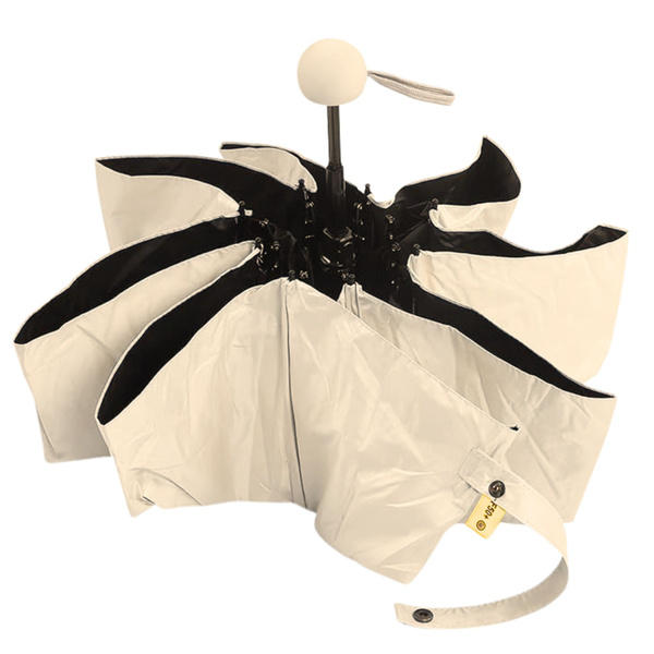 Folding Pocket Umbrella with UV Protection UPF 50+ Case Beige 90 cm