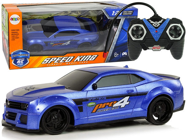 Remote Controlled Sports Car 1:24 Racing Blue Tinted Windows