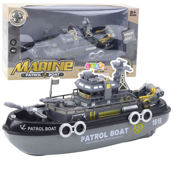 Patrouillenboot Lichter Geräusche Wasserspritzer Bewegliche Elemente