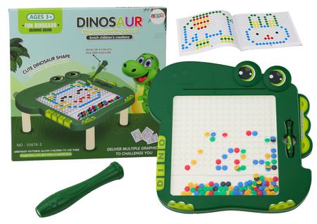 Educational Magnetic Board Dinosaur Pad Puzzle Green Beads