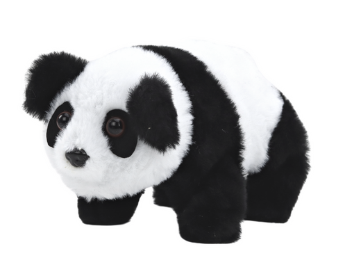 Interactive Plush Panda In Pink Blue Transporter