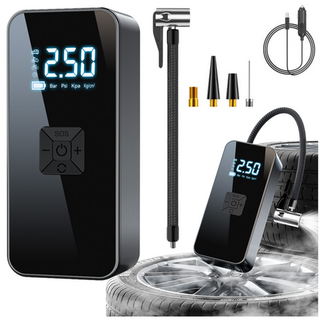 Electric Mini Portable Compressor LED Flashlight 3 Tips