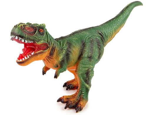 Duża Figurka Dinozaur Tyranozaur Rex Zielono- Pomarańczowy Dźwięk 60 cm Długości 