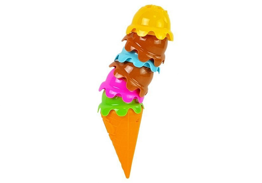 Skill Game Ice Cream in a Wafer. Colorful Pyramid Arrange the Tower