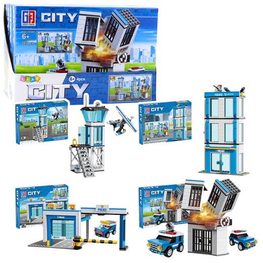 Construction Blocks Police Station Buildings 190-213 pcs.