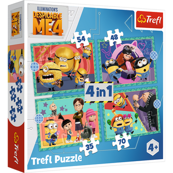 Puzzle - 4 in 1 - Verrückte Minions Trefl 34648