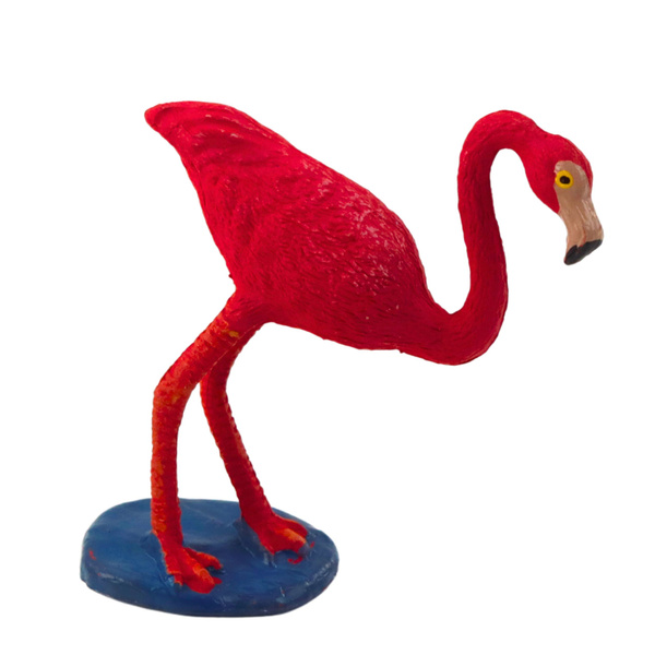 Set of Mini Figures Birds Exotic Parrots Flamingo 5 pcs.