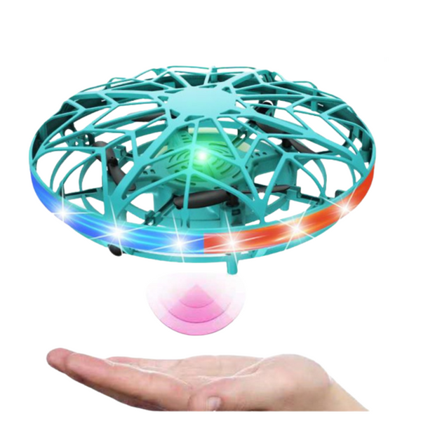Handgesteuerte RC-UFO-Drohne mit LED-Leuchten, Türkis