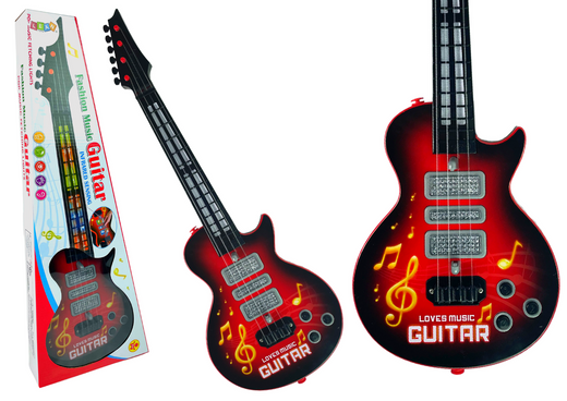 E-Gitarre Star Strings Farbige Dioden Rot